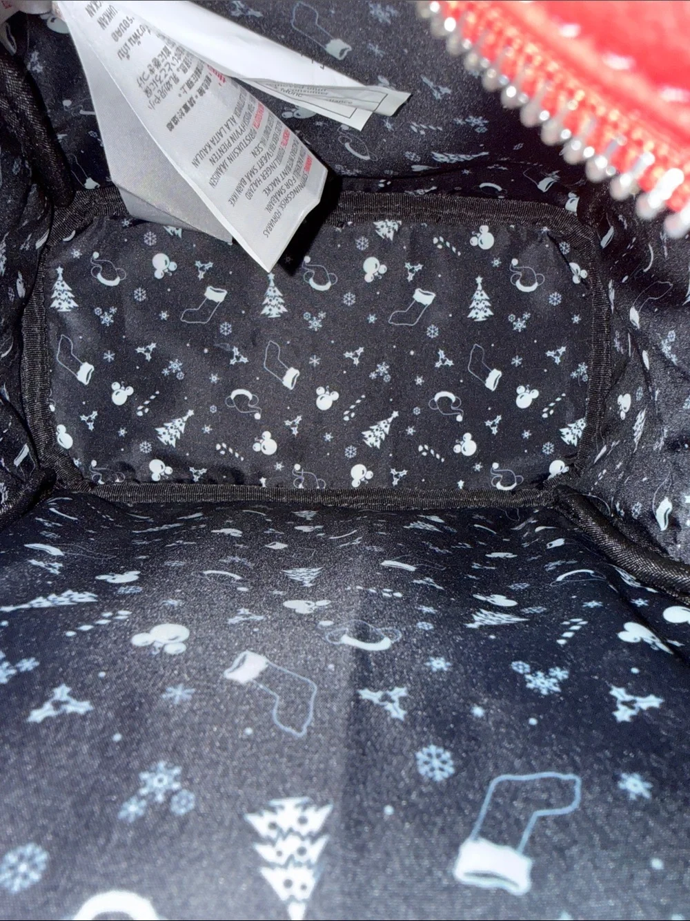 Loungefly Red Disney Parks Mini Backpack with Holiday Icons